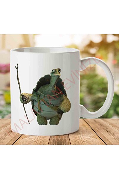 ART HEDİYE Kung-Fu-Panda-Turtle-PNG İki Tarafı Baskılı Kupa Bardak.jpg