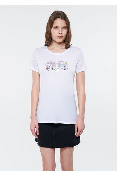 Mavi Tricou alb imprimat Slim Fit / Slim Fit 1611439-620