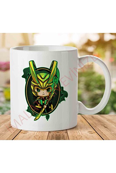 ART HEDİYE 1-782 كوب Asgard Portrait Loki Avengers مطبوع على الجانبين.jpg