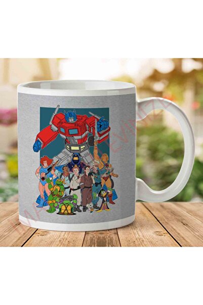ART HEDİYE 1-731 80s كارتون أبطال أوبتيموس برايم Ghostbusters كوب مطبوع على ا...