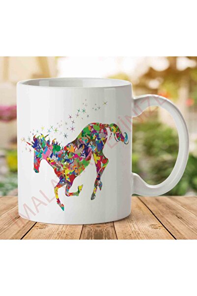 ART HEDİYE Unicorn Horse Two Sides Printed Mug Cup.Jpg