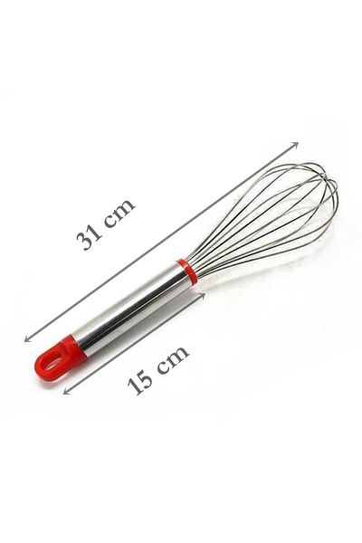 EbruliHomeArt Steel Wire Whisk Red