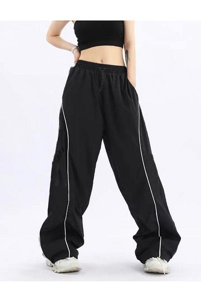 DEEFWEAR Y2k Stripe Detail Παντελόνι αλεξίπτωτου/Φούτερ