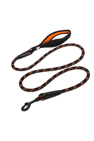 True Love Black-Orange Rope Leash Strap with Neoprene Sponge