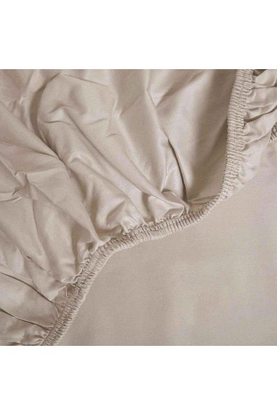 Chakra Extra Double Size Fitted Bed Sheet 200x200 cm Beige
