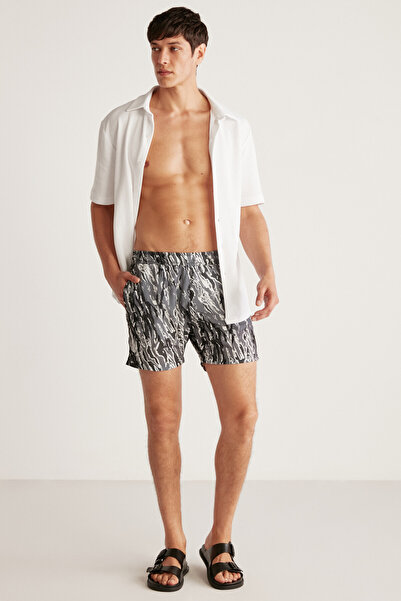 GRIMELANGE Laredo Men's Lined 3 Pocket Water Repellent Fabric Swim Shorts