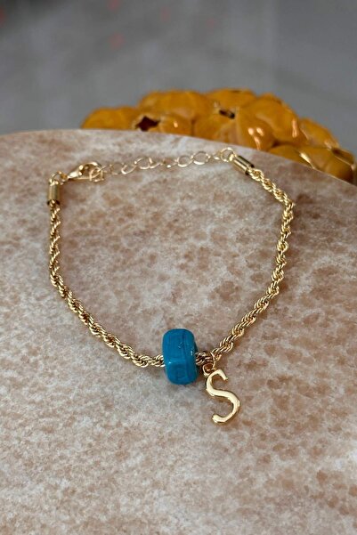 Trendy Butik Kişiye Özel Harfli Altın Kaplama Nostalji Cam Boncuklu S Harf Bu...