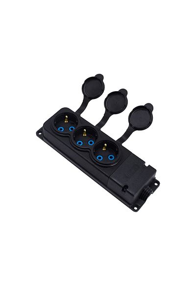 KOLDOOR Rubber Monophase Triple Group Socket + Rubber Male Plug 5 Pieces