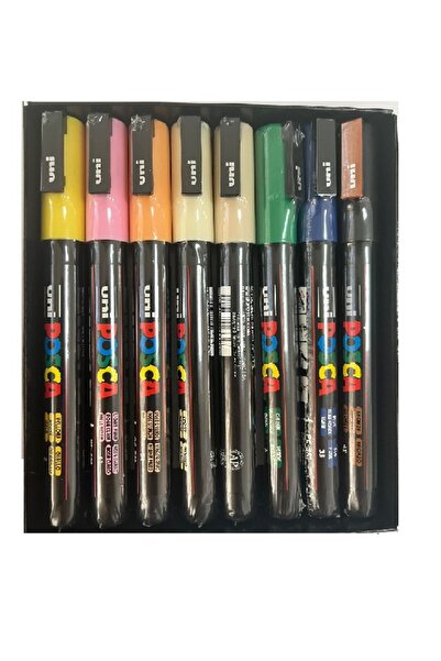 UNİ-BALL Uni Poster Markörü 0.9-1.3 Mm Posca Pc-3M 7+1 Karışık Ana Renkler