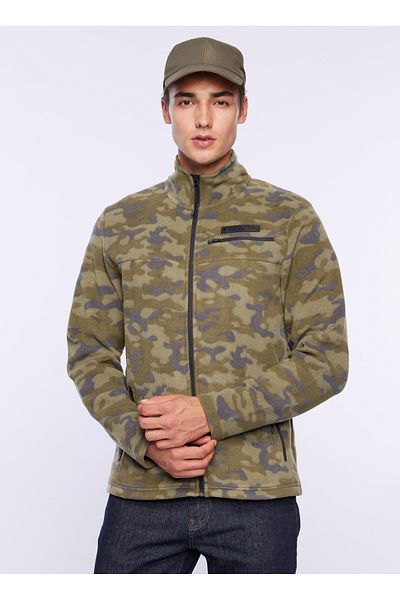 lumberjack Χακί ανδρικό φούτερ με κουκούλα Fleece A10140147108010_ML CHAD 7SN163