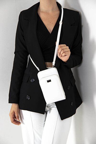 Silver Polo White - White Sp1011 Women's Strap Wallet Phone Bag