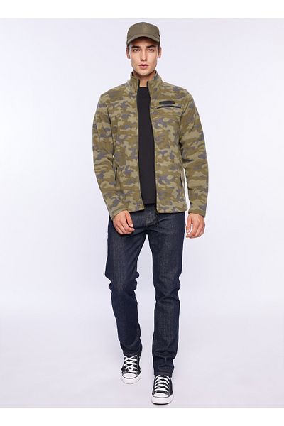 lumberjack Χακί ανδρικό φούτερ με κουκούλα Fleece A10140147108010_ML CHAD 7SN163