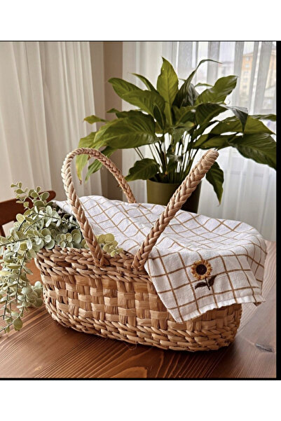 Tasarı Sanatı Ev Mutfak Hasır Çok Amaçlı Kullanım Düzenleyici-Piknik Sepeti /...