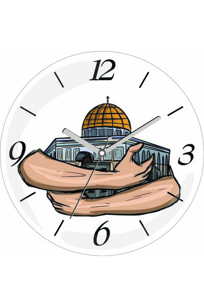 ART HEDİYE فلسطين القدس قبة الصحراء لدينا صامتة تدفق محدب ساعة الحائط الزجاجية الحقيقية