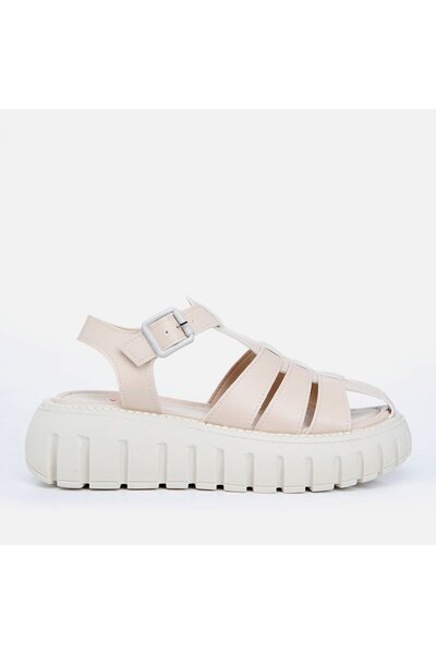 Yaya by Hotiç Beige Yaya Women's Flat Sandals