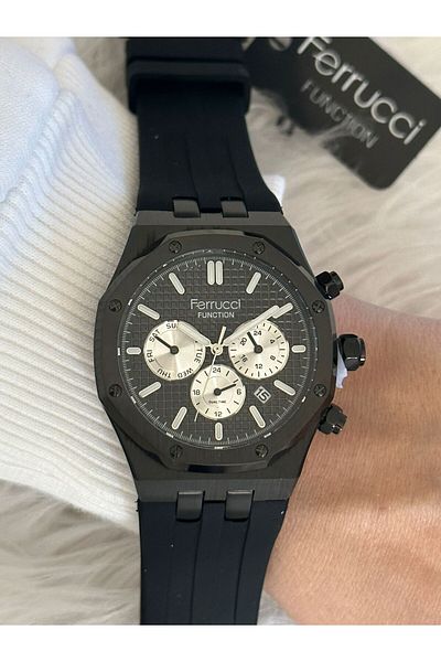 Ferrucci Fc14345.03 Black Color Steel Cord 3 Atm Waterproof Function Men's Wristwatch