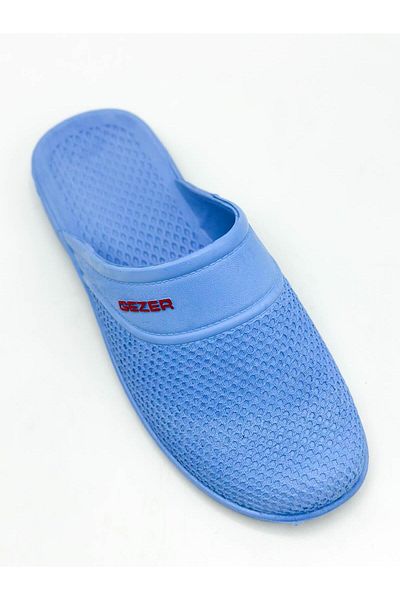 sermoda Closed Toe Non-Slip Men's Slippers Bathroom Sink Toilet Slippers 09601 Blue