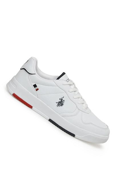 U.S. Polo Assn. Andrei Anatomical Anti-Slip Lightweight Lace-Up Sports Shoes White Navy Blue