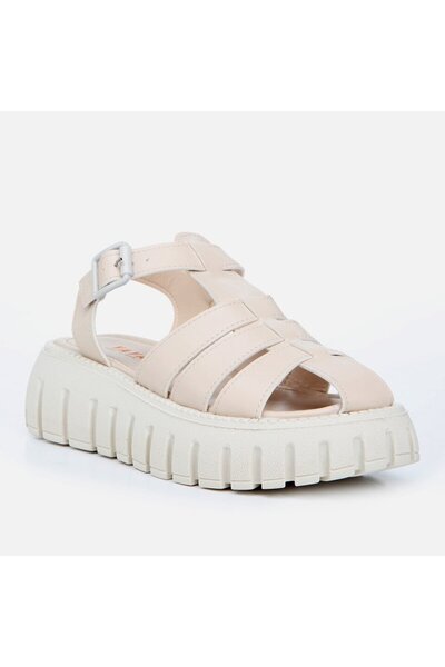 Yaya by Hotiç Beige Yaya Women's Flat Sandals