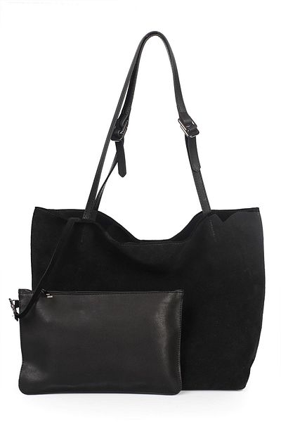 Ysmn Genuine Suede Leather Double Handle Wide Women's Shoulder Bag YC012035HSD