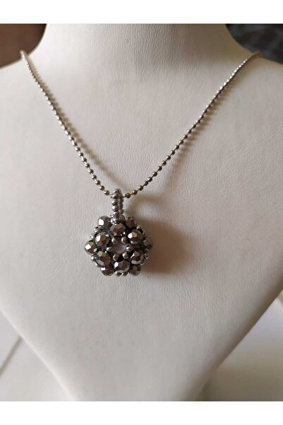 Sam Cevşen Kolye - Zincirli / El İşi Kristal Boncuk Örme /