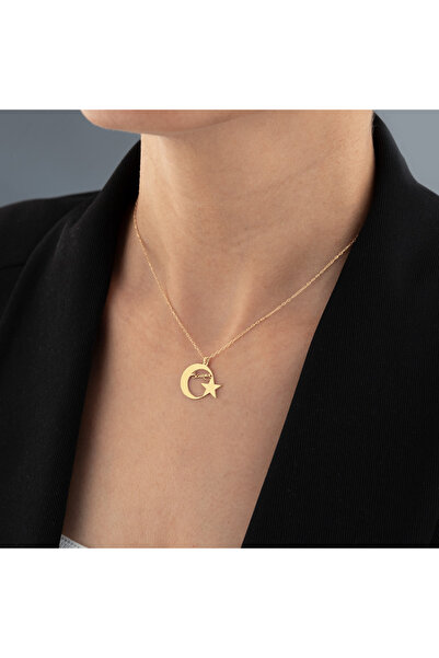 Dkmn Silver Atatürk İmzalı Ay Yıldız Gümüş Kolye