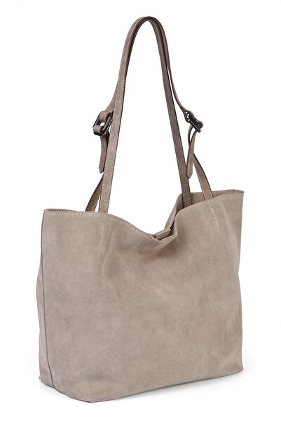 Ysmn Genuine Suede Leather Double Handle Wide Women's Shoulder Bag YC012035HSD