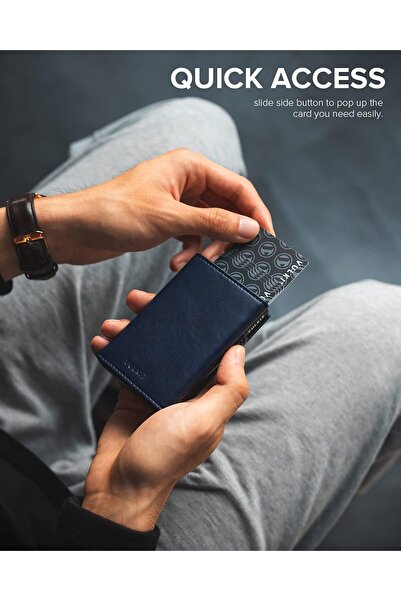 VULKIT Kredi Kartı Cüzdanı, Rfıd Engelleyici Pop-up Kart Çantası