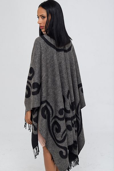 Forum Fashion P001 Keel Patterned Jacquard Poncho