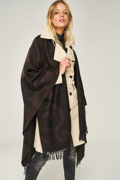 Forum Fashion P001 Keel Patterned Jacquard Poncho