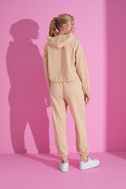 pijamacity Bej Rengi Rahat Esnek Eşofman Takımı