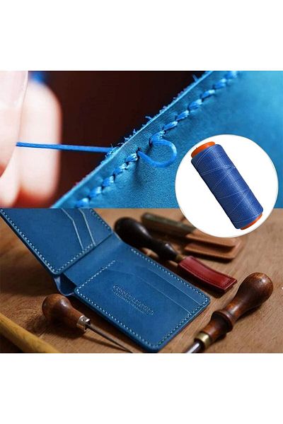ipekbazaar Waxed Thread 0.8 Mm-100 Mt Waxed Thread Jewelry Leather Hobby Saddler Thread Bag Thread, Dark Blue
