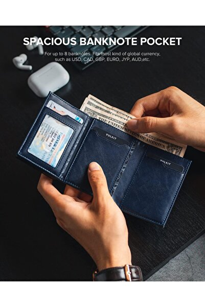 VULKIT Kredi Kartı Cüzdanı, Rfıd Engelleyici Pop-up Kart Çantası