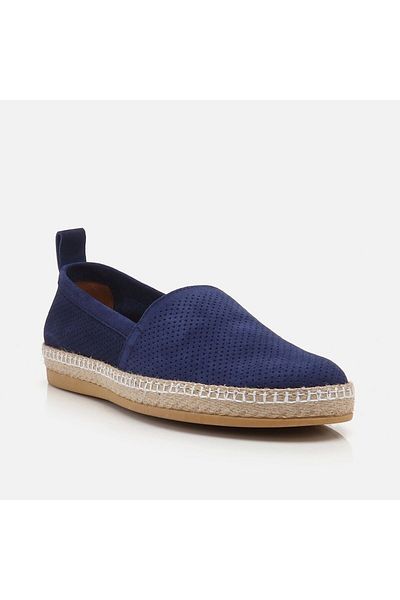 Hotiç Navy Blue Genuine Leather Men's Loafer