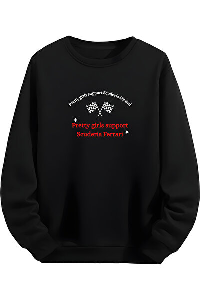 MAGORS Pretty Girls Support Scuderia Ferrari - Hanorac negru