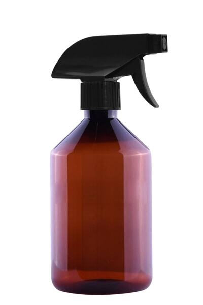 PETKAP 10 Adet - 500ml Boş Plastik Kahverengi Konik Pet Şişe, Siyah Sprey Baş...