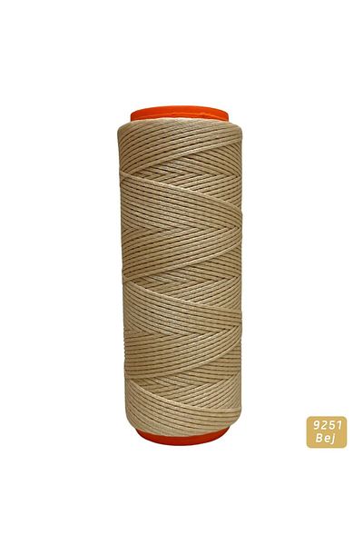 ipekbazaar Waxed Thread 0.8 mm-100 mt Waxed Thread Jewelry Leather Hobby Saddler Thread Bag Thread, Beige