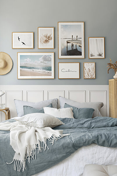 Artavessa 7 Parça Ahşap Çerçeve Görünümlü Mdf Tablo Seti