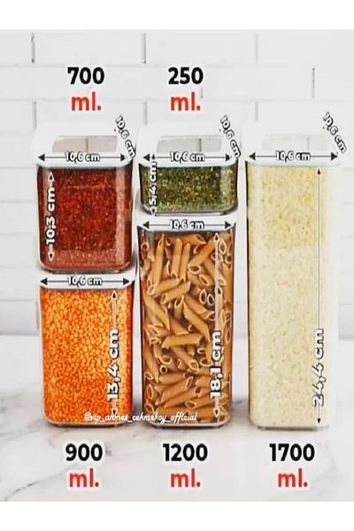 VİP AHMET 6 Set 30 Pieces Square Vacuum Storage Container