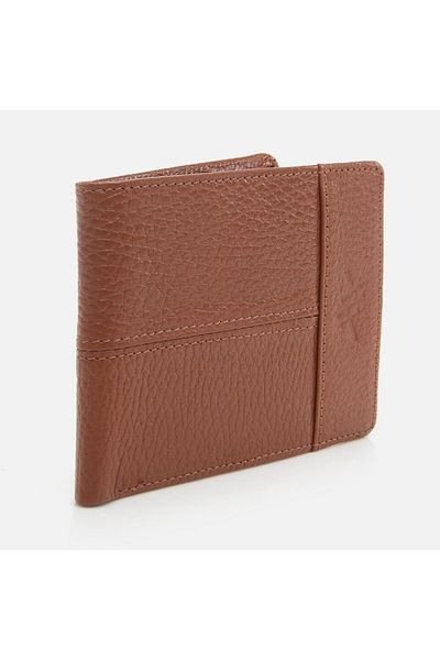 Hotiç Светлокафяв мъжки портфейл от естествена кожа