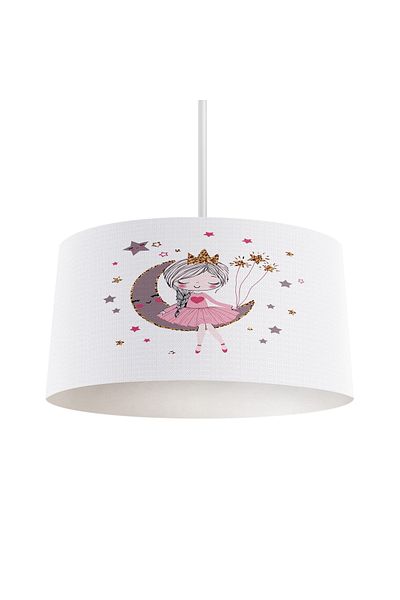 MEKTA HOME Girl Patterned Chandelier - Baby and Children's Room, Princess Sitting on the Moon
