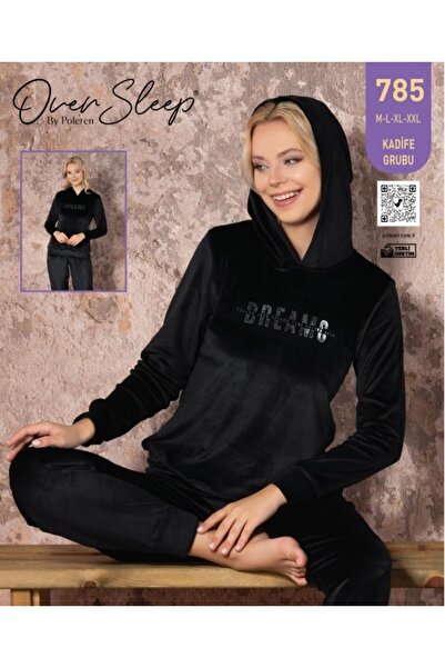 Over Sleep by Poleren Kadın Kadife Pijama Takımı 785