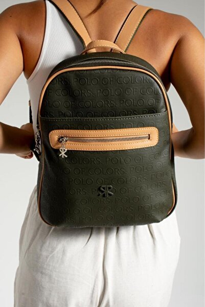 ImPolo Maya HakiЗеленийТабаГофрей Друк Жіночий рюкзак 35x28 Розмір