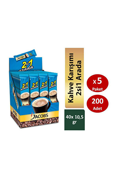 Jacobs 2si1 Arada Kahve Karışımı 40'lı Paket x 5'li Set