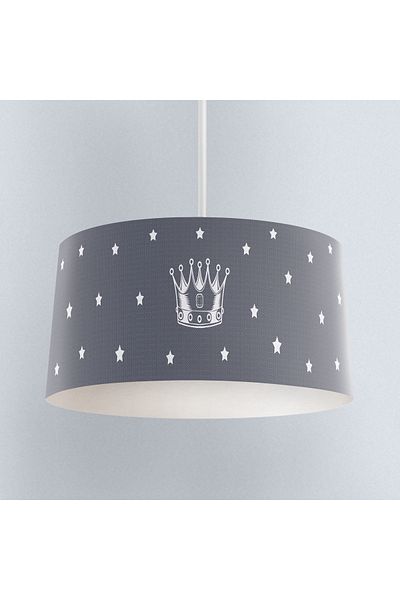 MEKTA HOME Gray Chandelier - King Crown and Star Patterned Children's Room