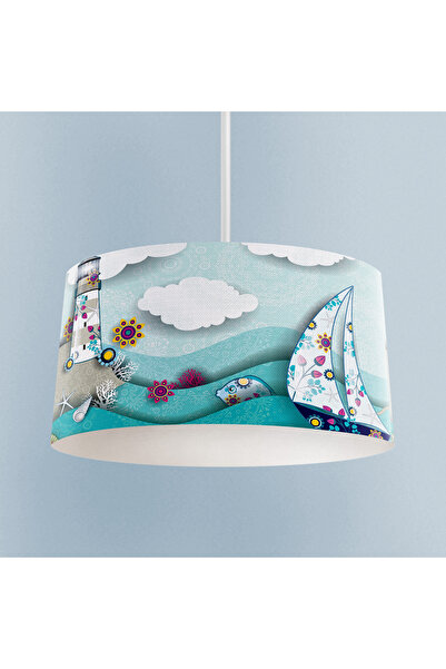 MEKTA HOME BEBEK VE ÇOCUK ODASI Deniz Feneri ve Yelken Desenli Avize