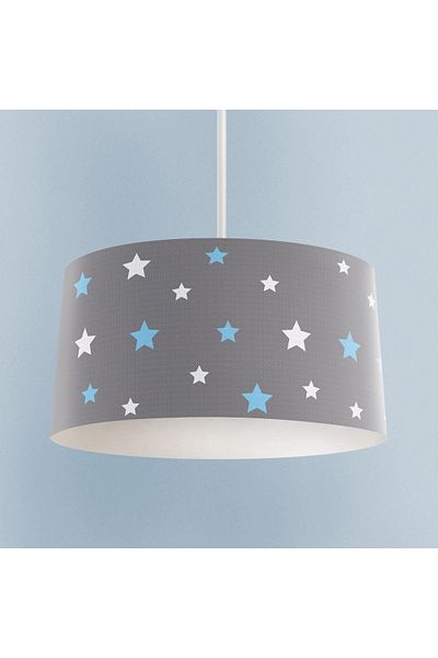 MEKTA HOME BABY AND KIDS ROOM Blue and White Star Patterned Framed Chandelier