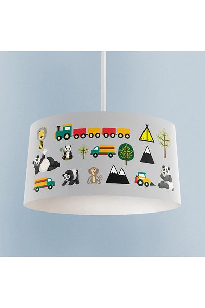 MEKTA HOME Panda Patterned Baby and Children's Room with Trolley - Chandelier