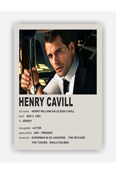 Henry Cavill Info Card Wall Poster - Thick Paper - Frameless