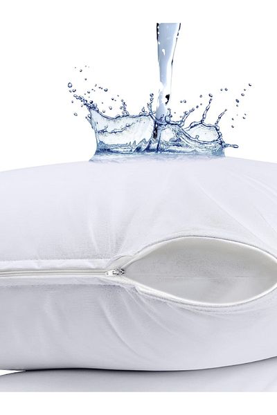VESSİNOHOME Micro Pillow Protector Water Liquid Proof Mattress Anti-Sweat Zippered Towel Pillow Mattress Pillow Case